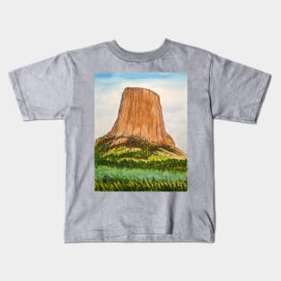 Devils Tower monument Kids T-Shirt